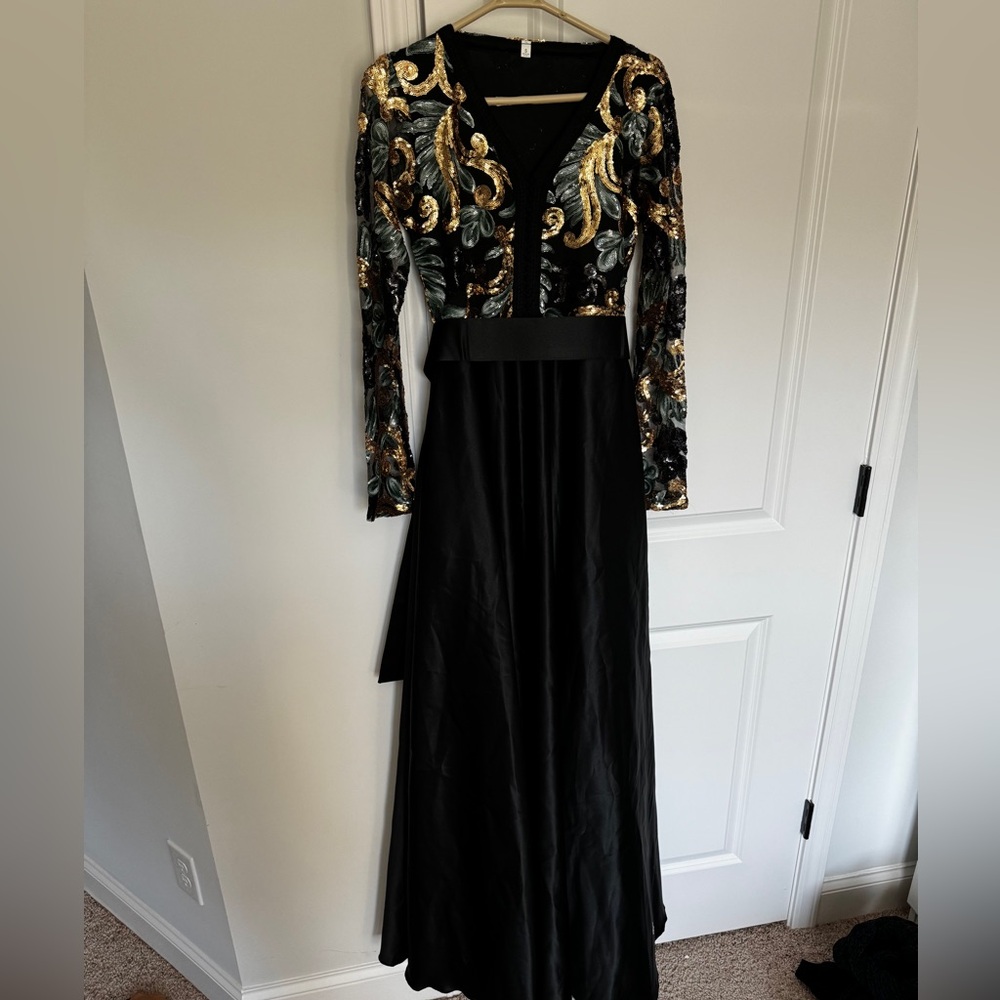 Belted Gown With Sequins BRAND NEW Modest Dress